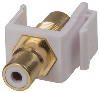 KEYSTONE RCA INSERT SOCKET - WHITE FOR AV & DATA