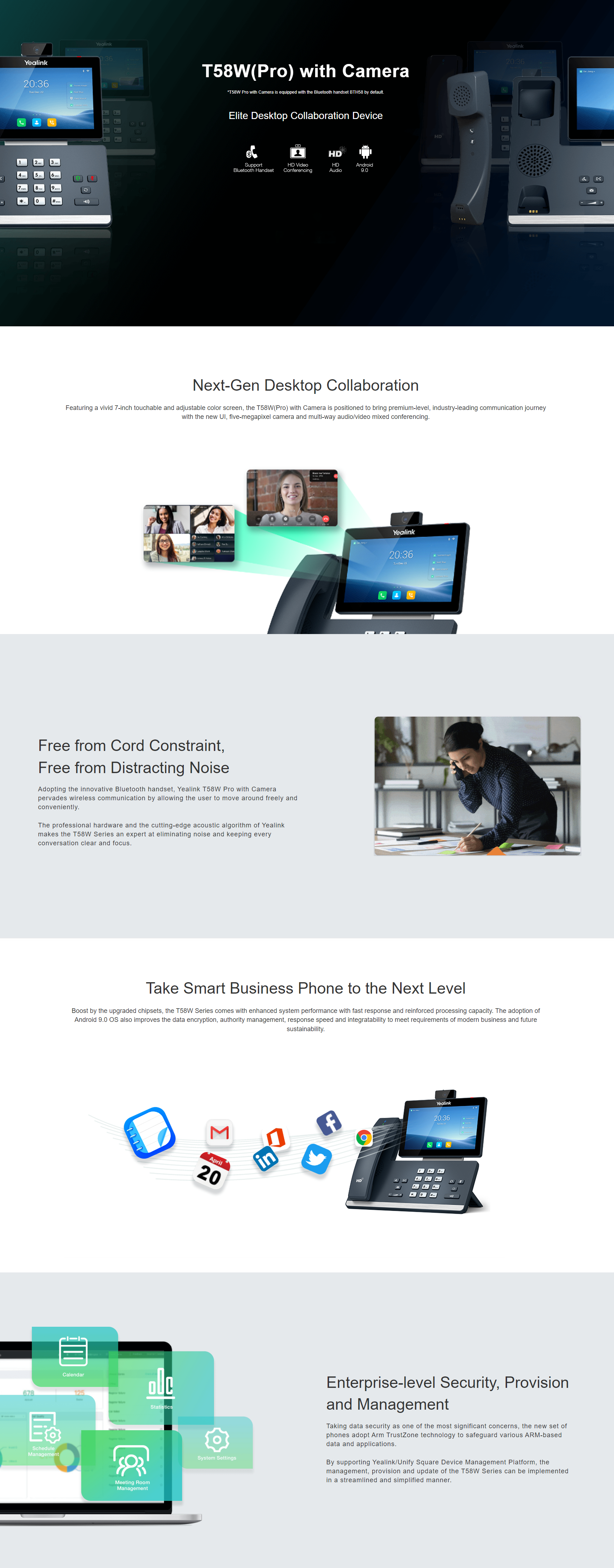 YEALINK SIP-T58A SMART BUSINESS PHONE WITH CAMERA
