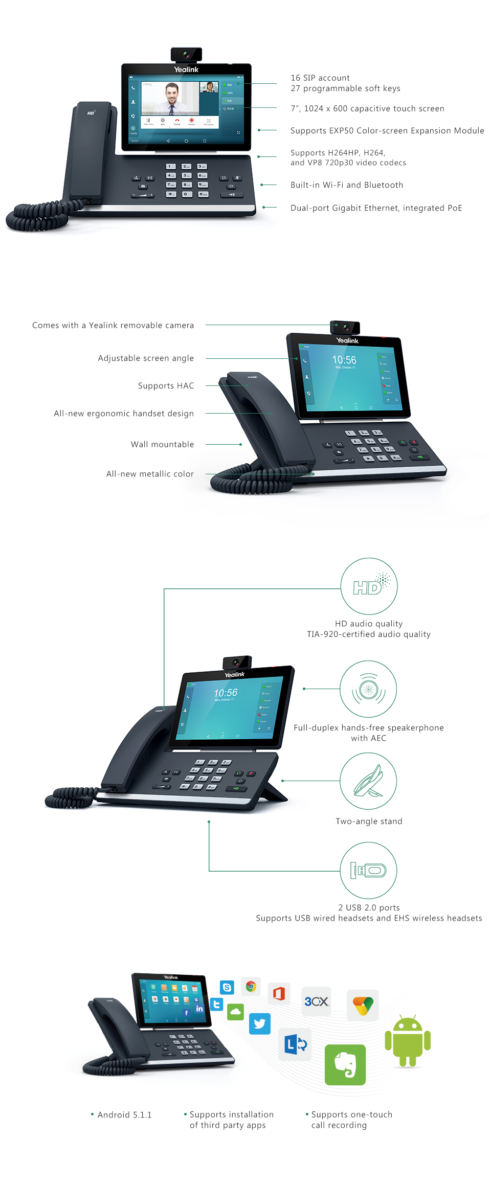 YEALINK SIP-T58A WITH CAMERA IP PHONE - CRYSTAL CLEAR CALLS