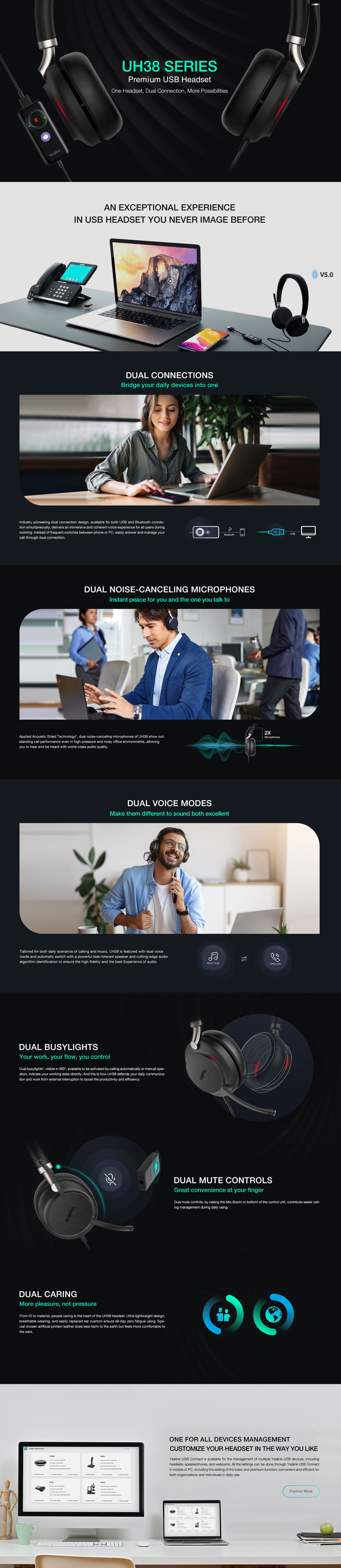 YEALINK UH38 MONO USB HEADSET FOR CLEAR CALLS