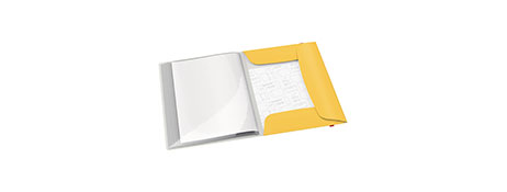 UNKNOWN MANUFACTURER A4 YELLOW DOCUMENT FOLDER WITH 20 POCKETS & 3-FLAP STORAGE